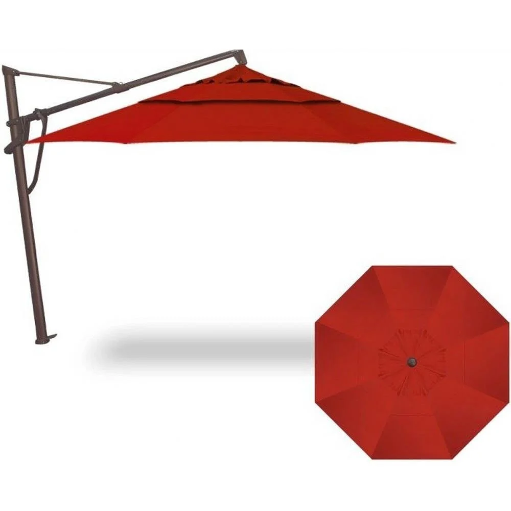 [AG15C.RD] Treasure Garden 11' Octagon Cantilever Umbrella w/Base
