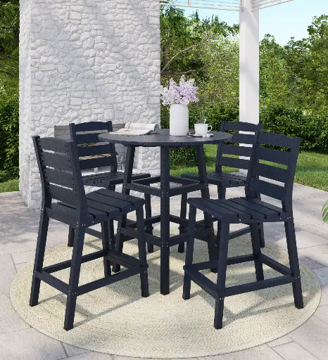 SET 40" Round Pub Table with 4 Chairs
