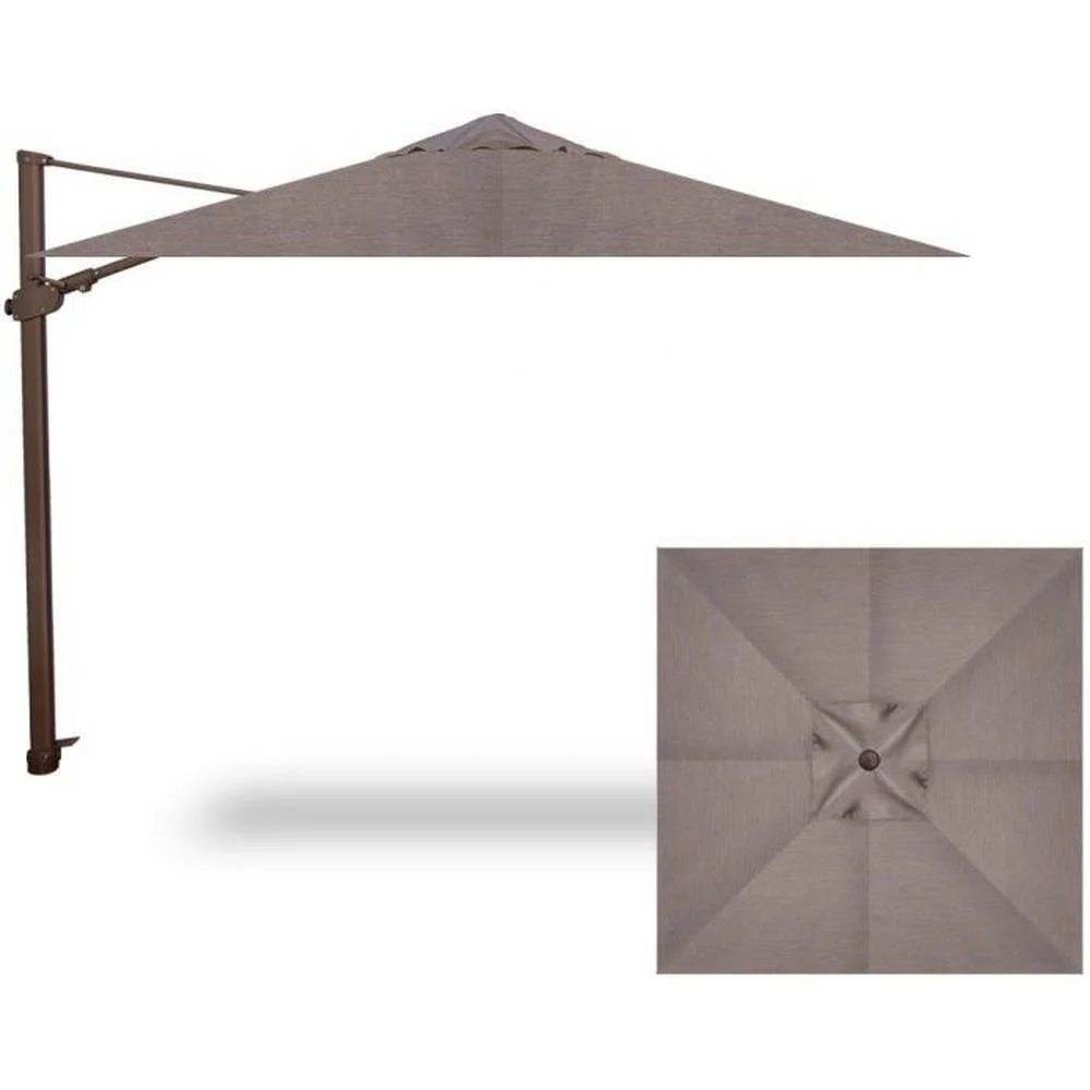 Treasure Garden 10' Square Cantilever Umbrella + Base