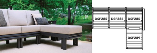 DSS.TSL * Chaise Sectional Sofa, Tofino Collection