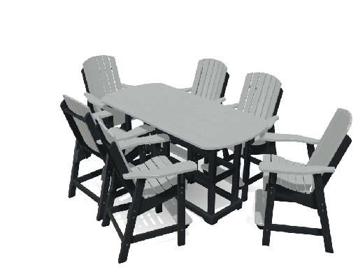 Set 6' Oval Bistro Table with 6 Chairs, Krahn