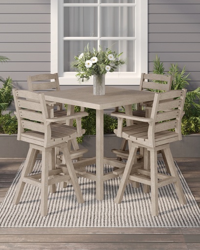 SET 40" Square Premium Pub Table with 4 Chairs